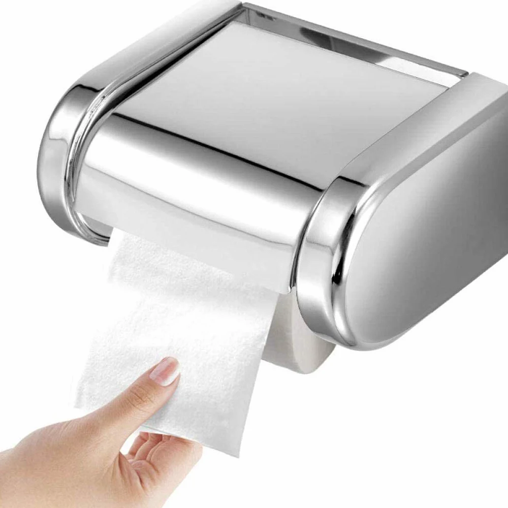 NEECS Portarotolo da Parete con mensola per Carta igienica in Acciaio Inossidabile, Dimensioni 17,3 * 11,6 * 8,4 cm
