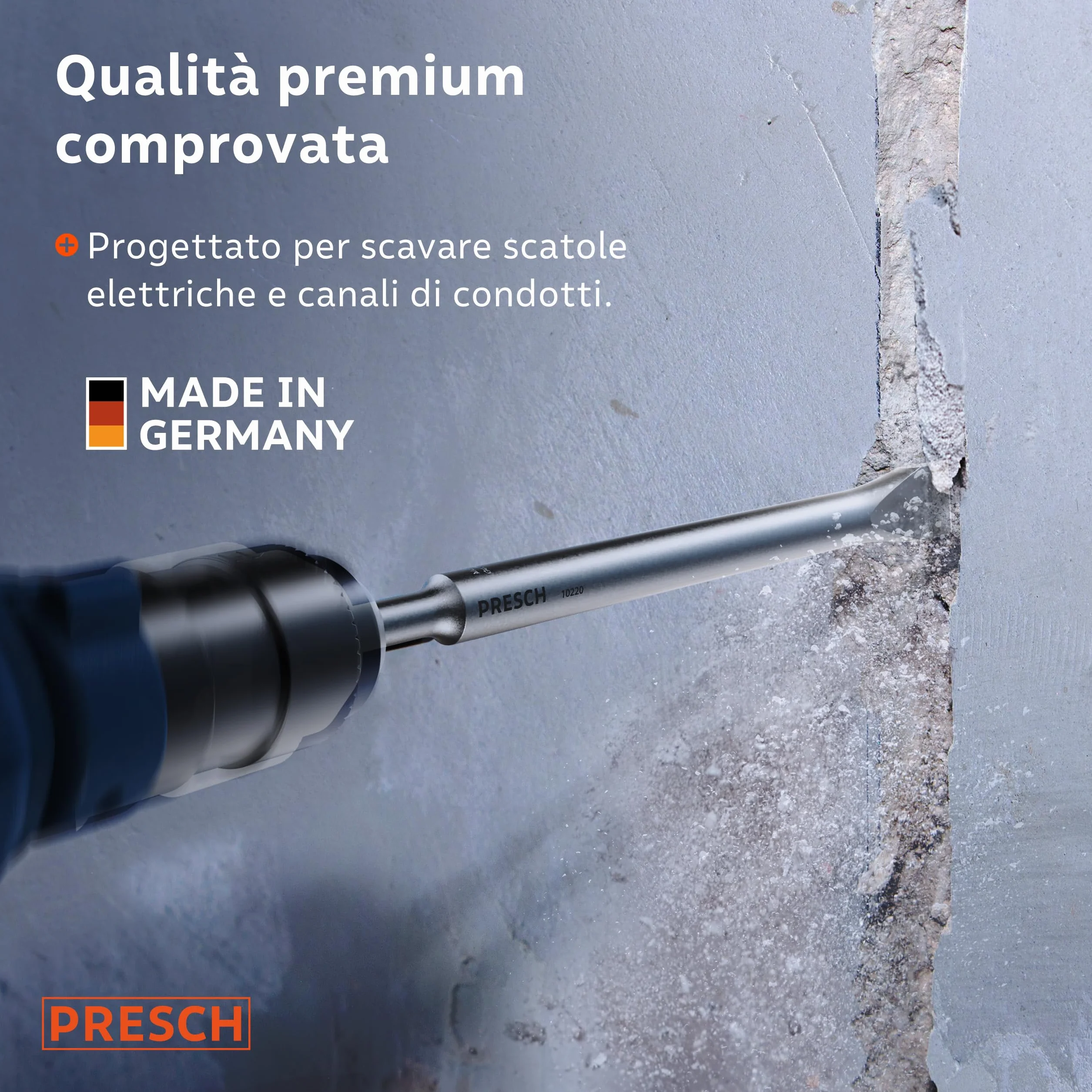 PRESCH SDS plus Scalpello piatto 20 mm 250 mm Acciaio per demolizione