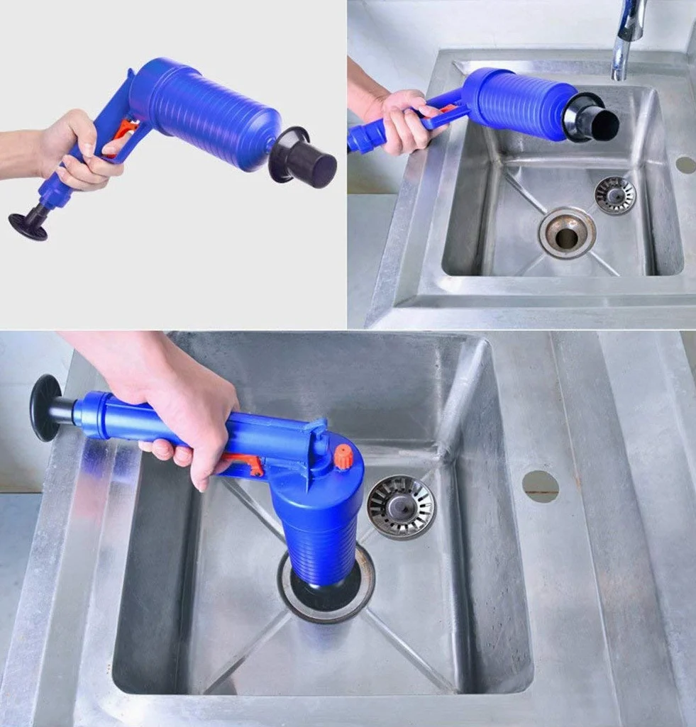 Pistola sturalavandini Aria compressa sturalavandino Pompa sturalavandini Professionale Sturatubature per Vasca da Bagno, Doccia Cucina Clogged Tubo Vasca Lavabo