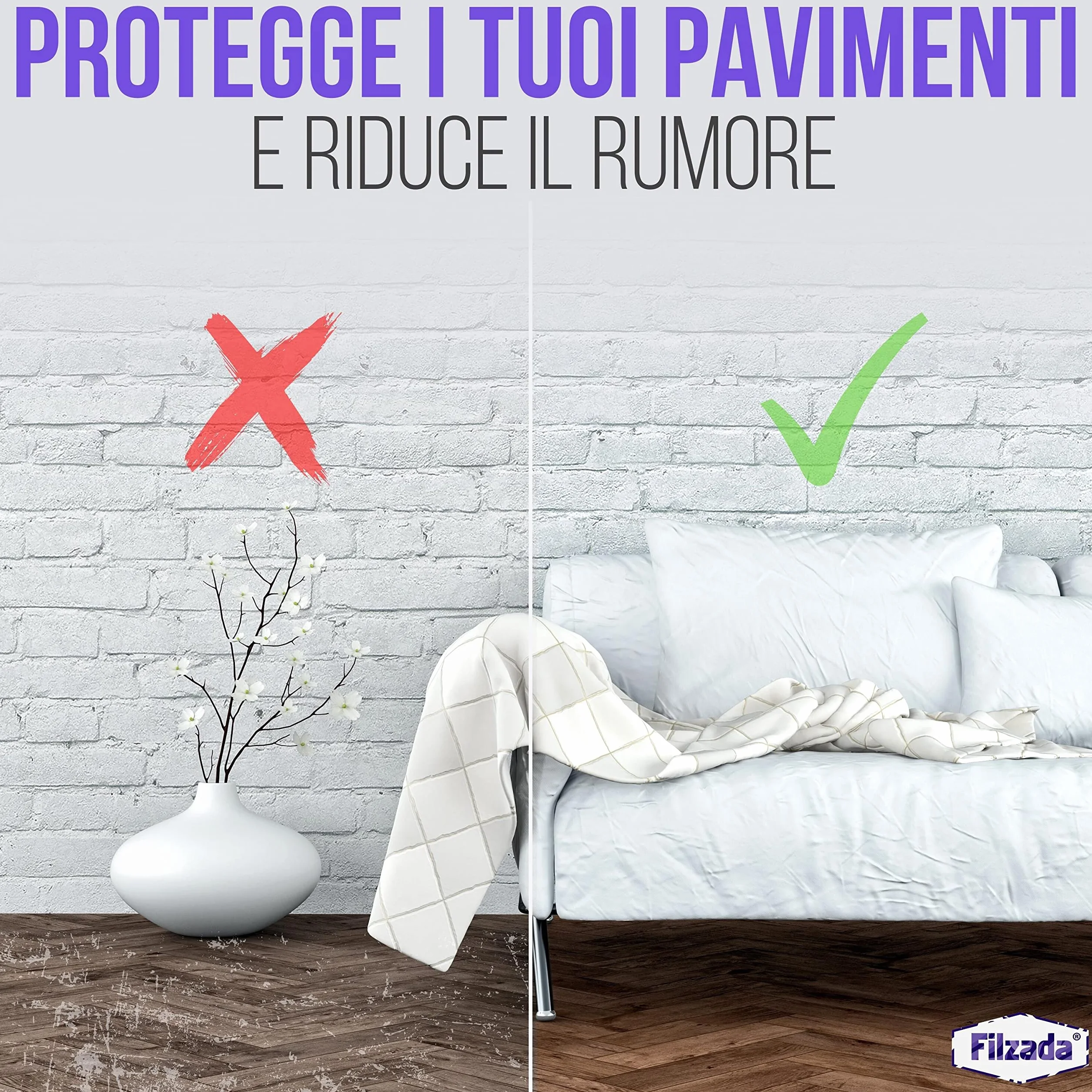 Piedini per mobili in Teflon 26 pezzi 25x25 mm quadrato avvitare PTFE con viti